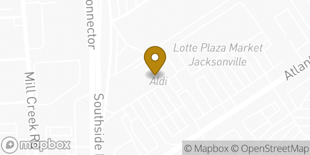 Map showing the location of Aldi in Jacksonville, FL 32225