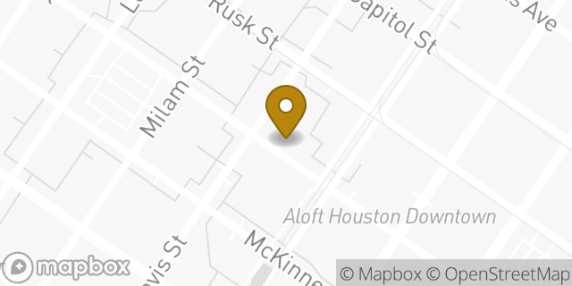 Map showing the location of Enterprise Rent-A-Car in Houston, TX 77002