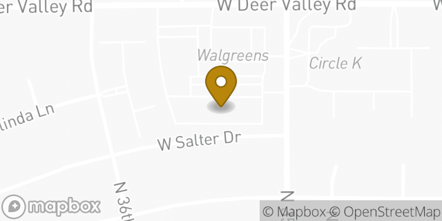 Map showing the location of AutoZone in Glendale, AZ 85308