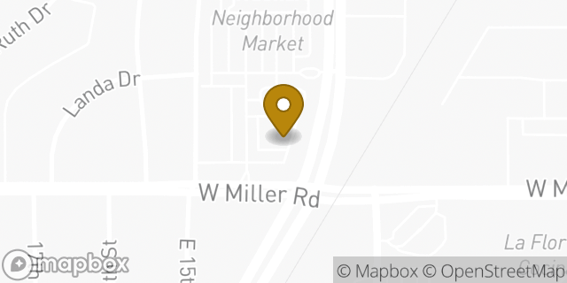 Map showing the location of Bank of America in Garland, TX 75040
