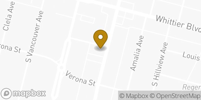 Map showing the location of Bank of America in Los Angeles, CA 90022