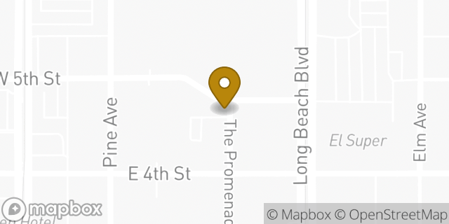 Map showing the location of Bank of America Walk-Up ATM | City Place in Long Beach, CA 90802
