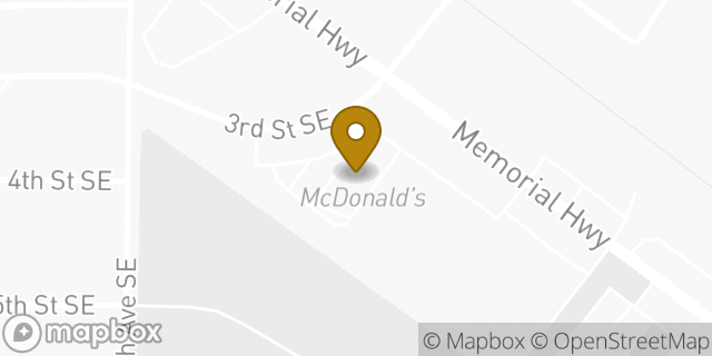 Map showing the location of McDonald's in Mandan, ND 58554