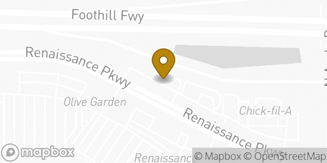 Map showing the location of Starbucks in Rialto, CA 92376