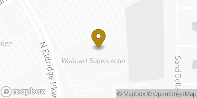 Map showing the location of Walmart in Houston, TX