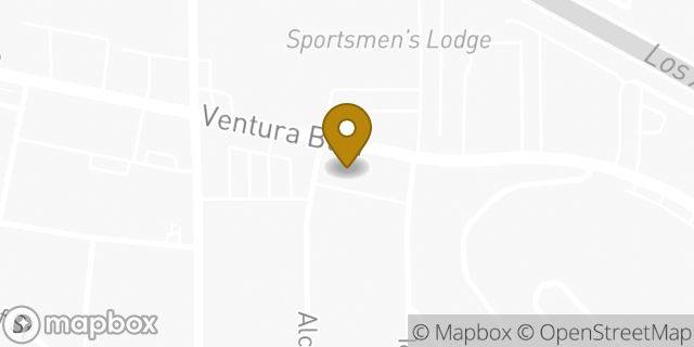 Map showing the location of Starbucks in Los Angeles, CA 91604