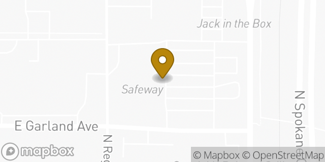 Map showing the location of Starbucks in Spokane, WA 99207