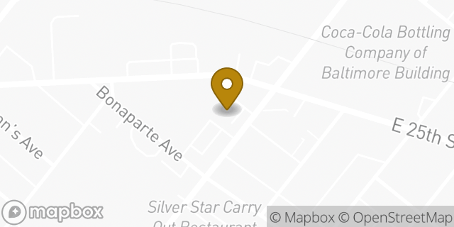 Map showing the location of Amazon Locker - Berg in Baltimore, MD 21218