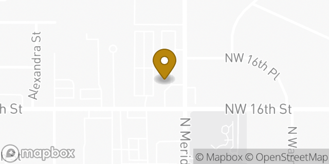 Map showing the location of Amazon Locker - Bayan in Oklahoma City, OK 73107