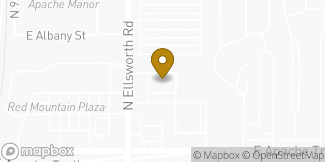 Map showing the location of AutoZone in Mesa, AZ 85207