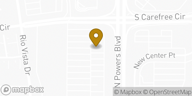 Map showing the location of Texas Roadhouse in Colorado Springs, CO 80922
