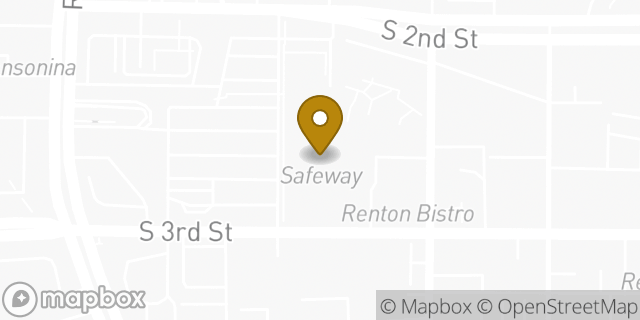 Map showing the location of Starbucks in Renton, WA 98057
