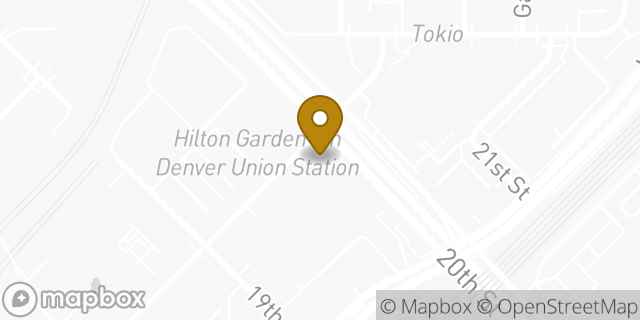Map showing the location of Starbucks in Denver, CO 80202