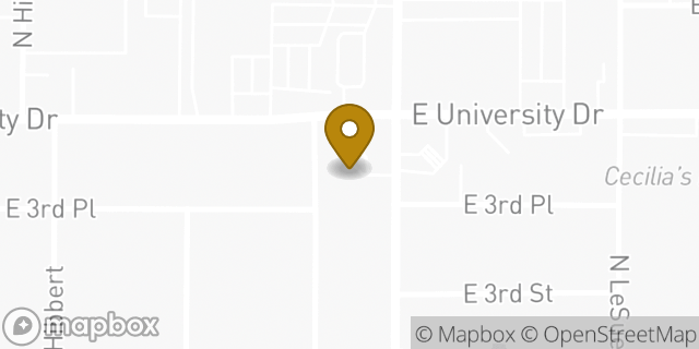 Map showing the location of Amazon Locker - Chiffonier in Mesa, AZ 85201