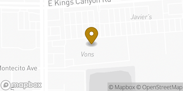 Map showing the location of Vons in Fresno, CA 93727