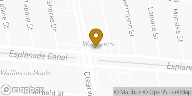 Map showing the location of Walgreens in Metairie, LA