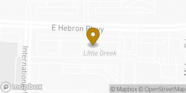 Map showing the location of Dunkin' in Carrollton, TX 75010