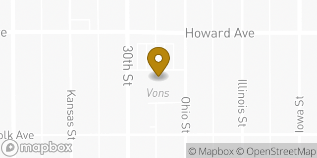 Map showing the location of Vons in San Diego, CA 92104