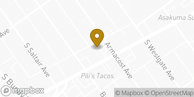 Map showing the location of Avis Car Rental in West Los Angeles, CA 90025