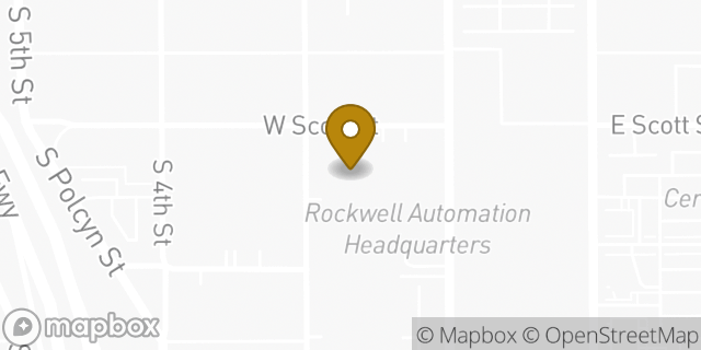 Map showing the location of Milwaukee (South 2nd Street) - Rockwell Automation (Rockwell employees who are Gold members only) in Milwaukee, WI 53204