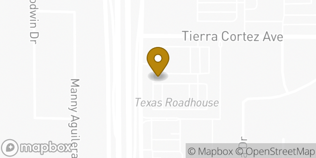Map showing the location of Texas Roadhouse in El Paso, TX 79938