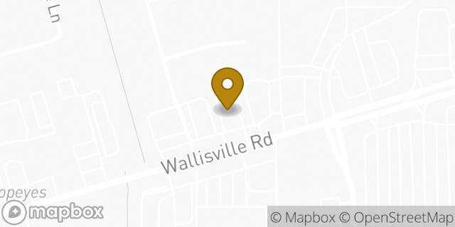 Map showing the location of Wallisville & Overland Park in Houston, TX 77049