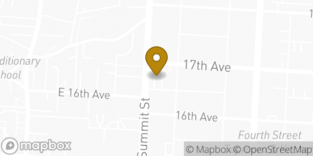 Map showing the location of Dunkin' in Columbus, OH 43201