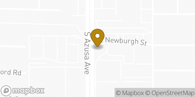 Map showing the location of Starbucks in Azusa, CA 91702