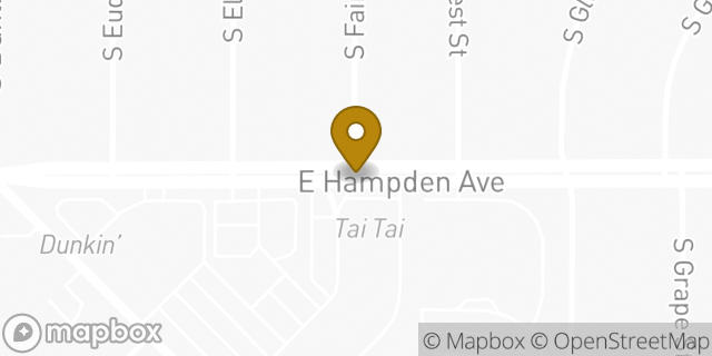 Map showing the location of Starbucks in Denver, CO 80222