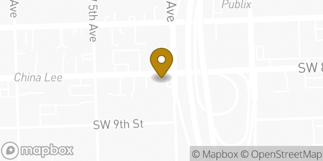 Map showing the location of Papa John's Pizza in Miami, FL 33130