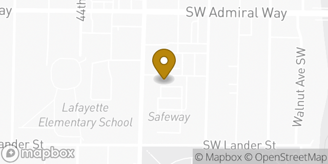 Map showing the location of Coinstar in Seattle, WA 98116