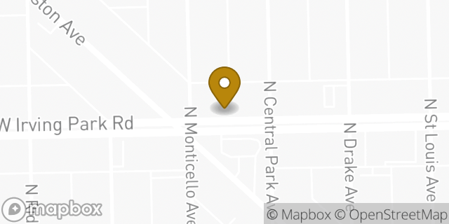 Map showing the location of Chase Bank in Chicago, IL 60618