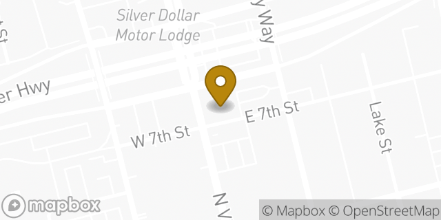 Map showing the location of Bank Of America in Reno, NV 89501