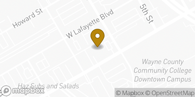Map showing the location of Planet Fitness in Detroit, MI 48226