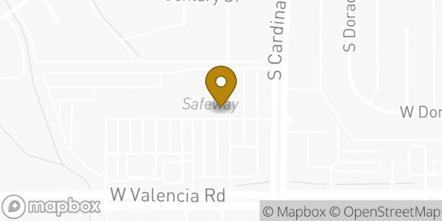 Map showing the location of Starbucks in Tucson, AZ 85746