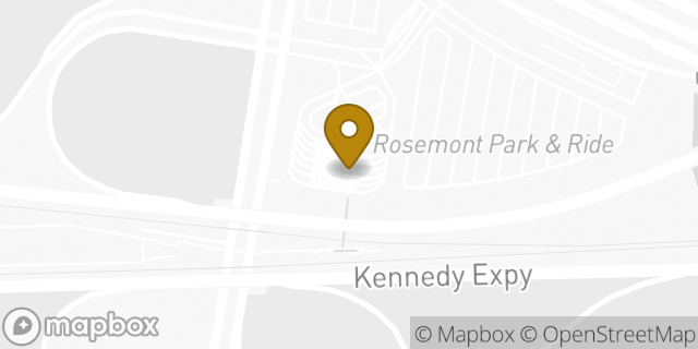 Map showing the location of Dunkin' in Rosemont, IL 60018