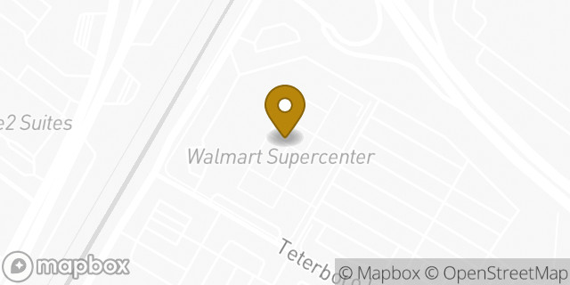 Map showing the location of Walmart Supercenter in Teterboro, NJ 07608