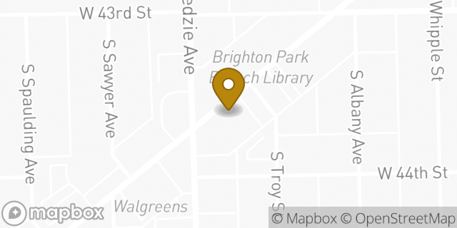 Map showing the location of Amazon Locker - Stockbroker in Chicago, IL 60632