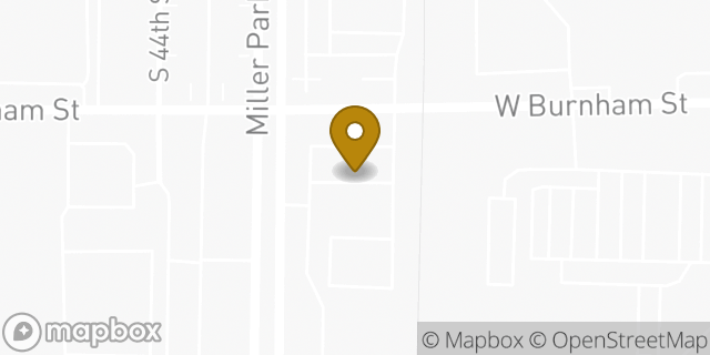 Map showing the location of ATM Speedway in West Milwaukee, WI 53215