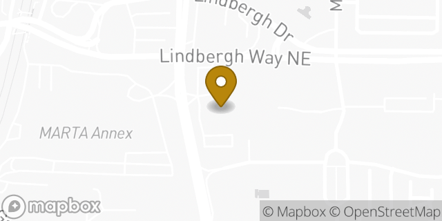 Map showing the location of AutoZone Auto Parts in Atlanta, GA 30324