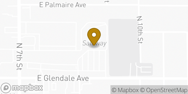 Map showing the location of Safeway in Phoenix, AZ 85020
