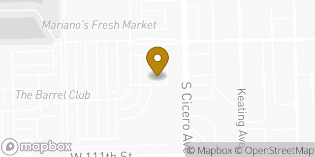 Map showing the location of Starbucks in Oak Lawn, IL 60453