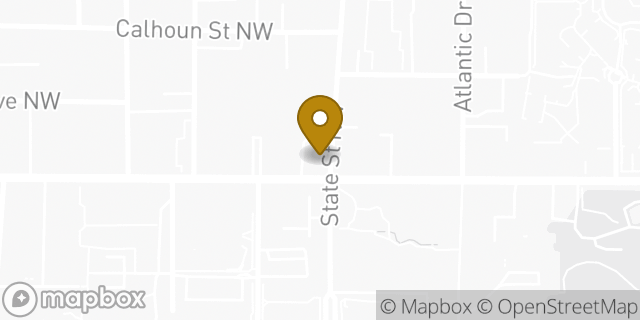 Map showing the location of Papa Johns Pizza in Atlanta, GA 30318