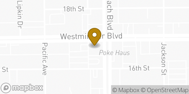 Map showing the location of Chase Bank in Westminster, CA 92683