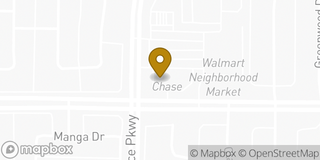 Map showing the location of Chase Bank in Plano, TX 75025