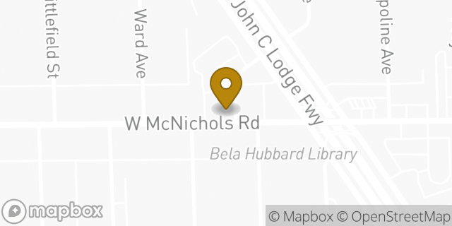 Map showing the location of Chase Bank in Detroit, MI 48235
