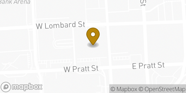 Map showing the location of Amazon Locker - Thunderhead in Baltimore, MD 21201