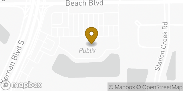 Map showing the location of Publix Pharmacy at Kernan Square in Jacksonville, FL 32246