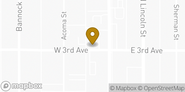 Map showing the location of Amazon Locker - Cassandra in Denver, CO 80203