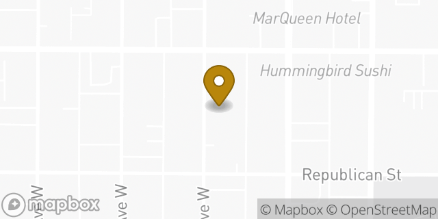 Map showing the location of Amazon Locker - Crema in Seattle, WA 98119